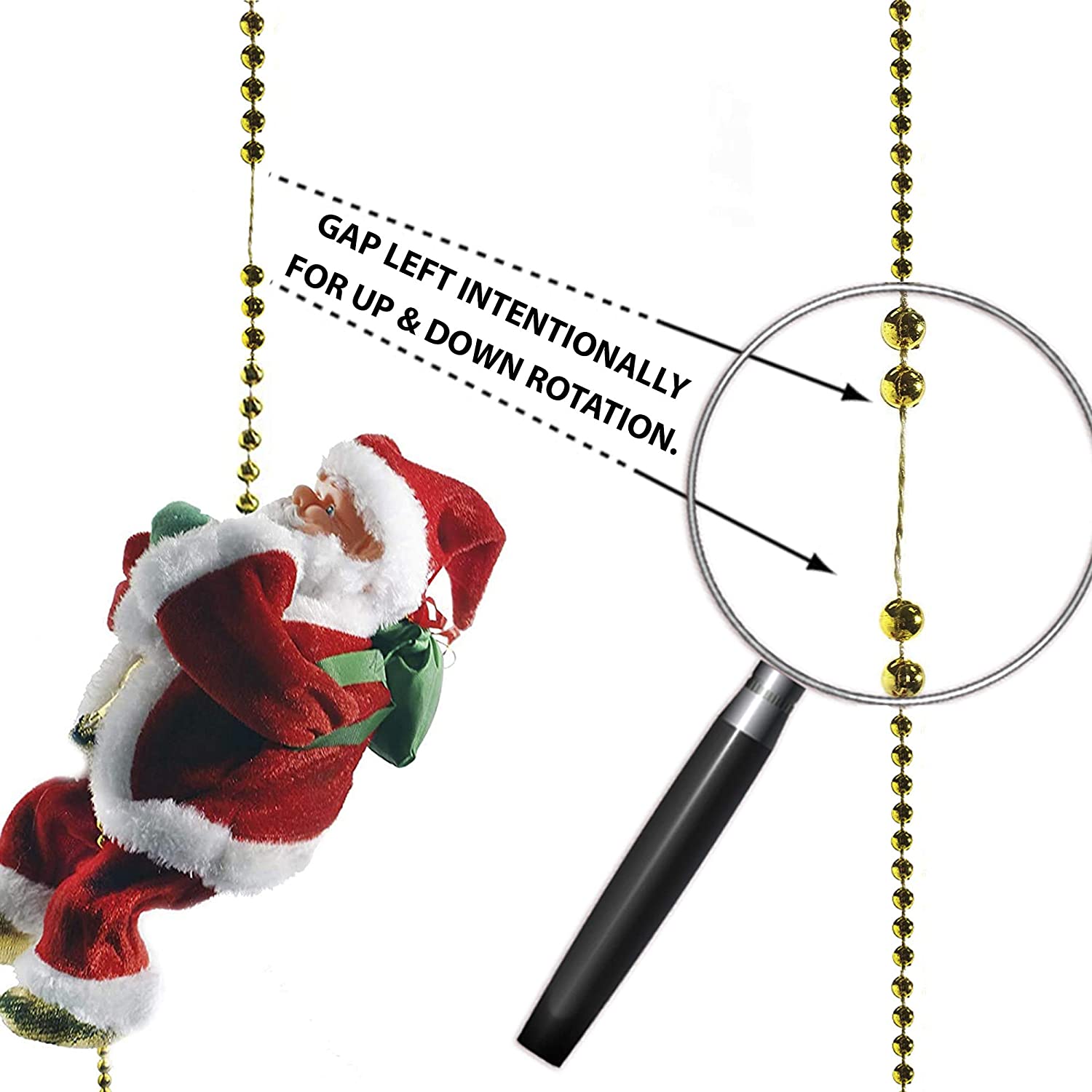 ( 🎉Ankstyvoji Kalėdų akcija - 50 % NUOLAIDA🎄 ) Kalėdų Senelio muzikinė laipiojimo virvė