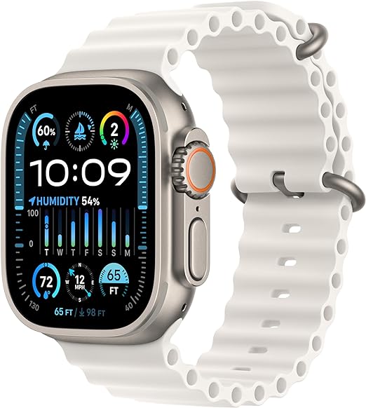 Apple Watch Ultra 2 [GPS + Cellular 49 mm] išmanusis laikrodis. Fitneso stebėjimo priemonė, tikslus GPS, veiksmo mygtukai, ilgas baterijos veikimo laikas, aiškus tinklainės ekranas [riešams, kurių apimtis 130-200 mm]