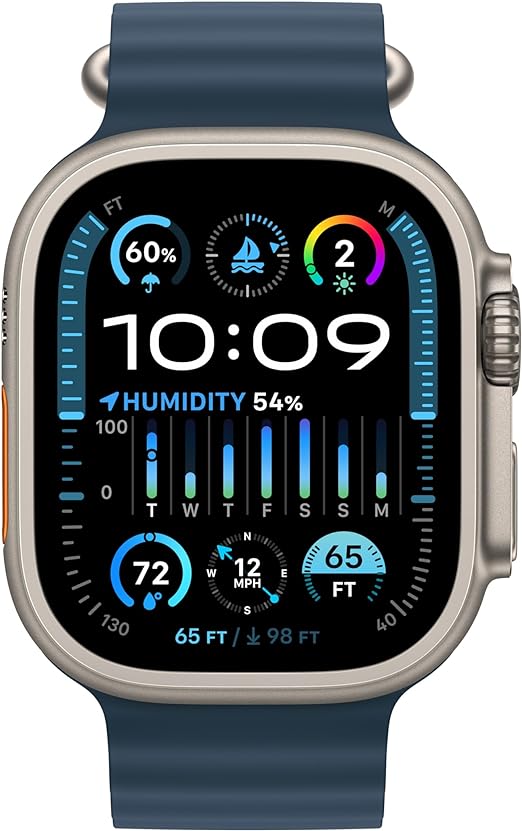 Apple Watch Ultra 2 [GPS + Cellular 49 mm] išmanusis laikrodis. Fitneso stebėjimo priemonė, tikslus GPS, veiksmo mygtukai, ilgas baterijos veikimo laikas, aiškus tinklainės ekranas [riešams, kurių apimtis 130-200 mm]