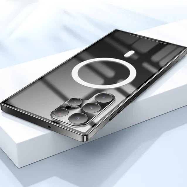 Tinka Samsung S23/S22 mobiliojo telefono itin plonam metaliniam magnetiniam siurbimo dėklui