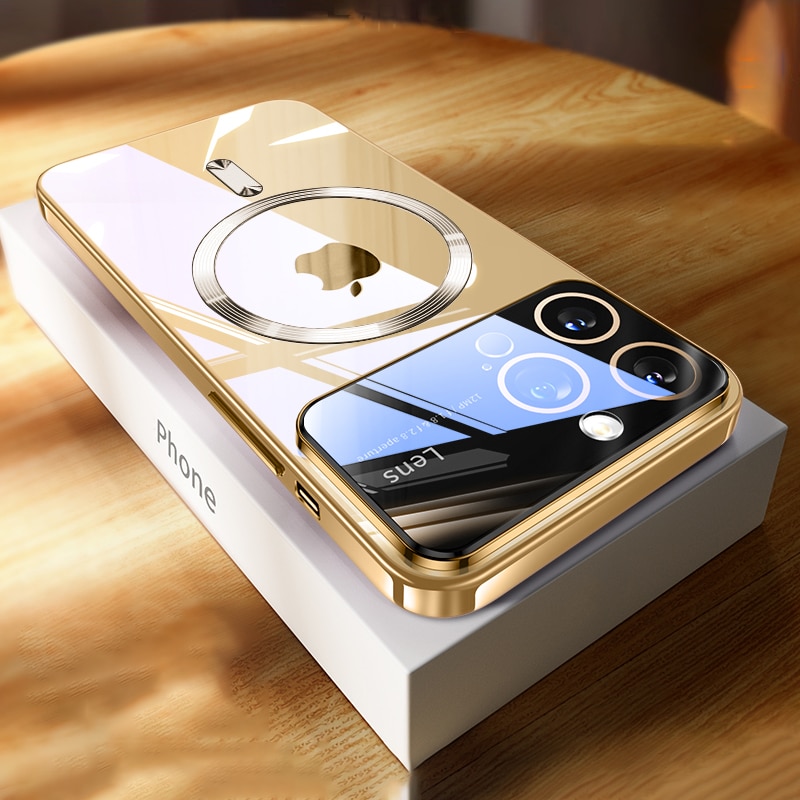 Magnetinis skaidrus dėklas su dideliu langu iPhone
