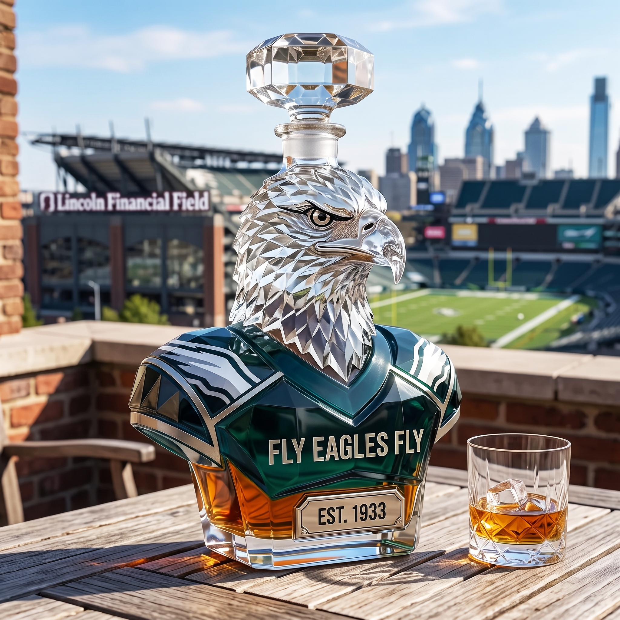 "Fly Eagles Fly" whiskey bottle
