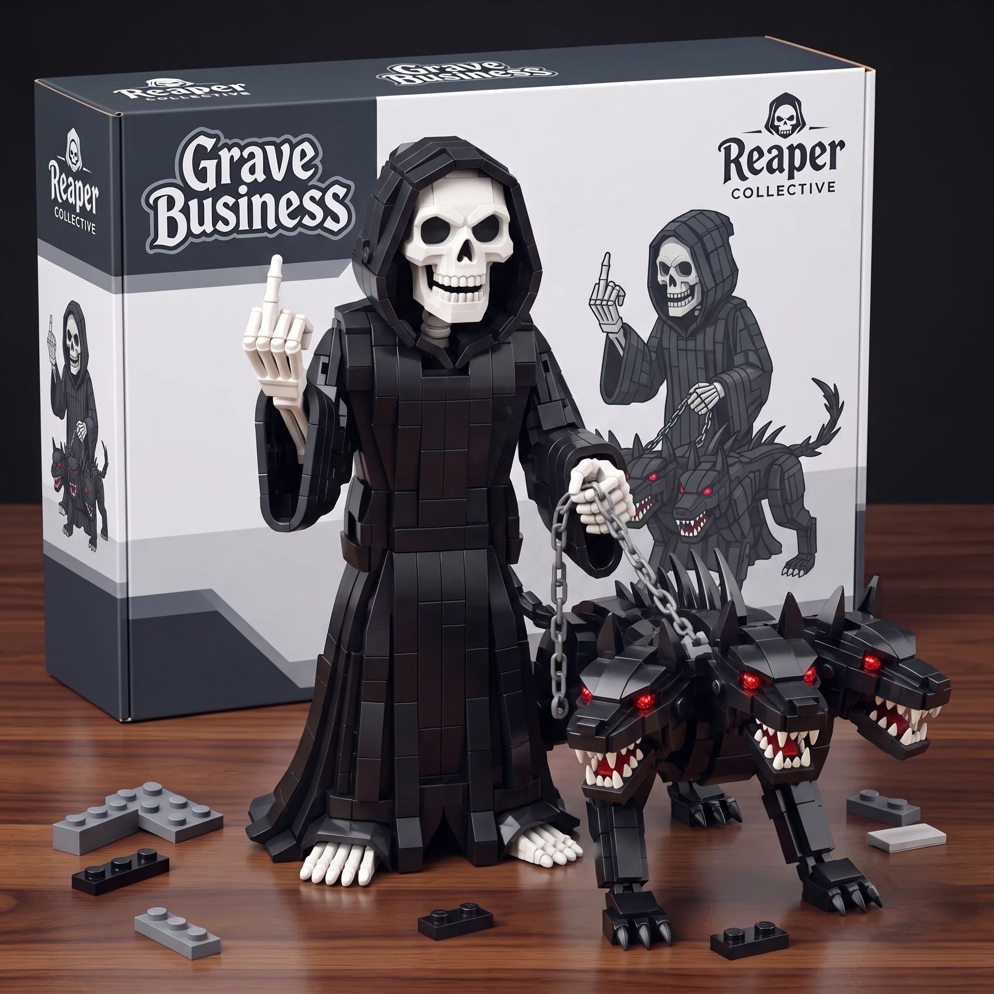 Dog-Walking Grim Reaper Building Blocks
