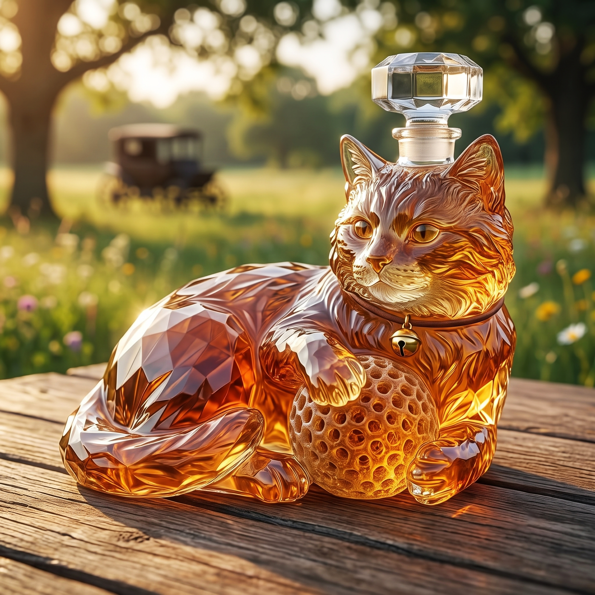 Playful Cat Whiskey Bottle