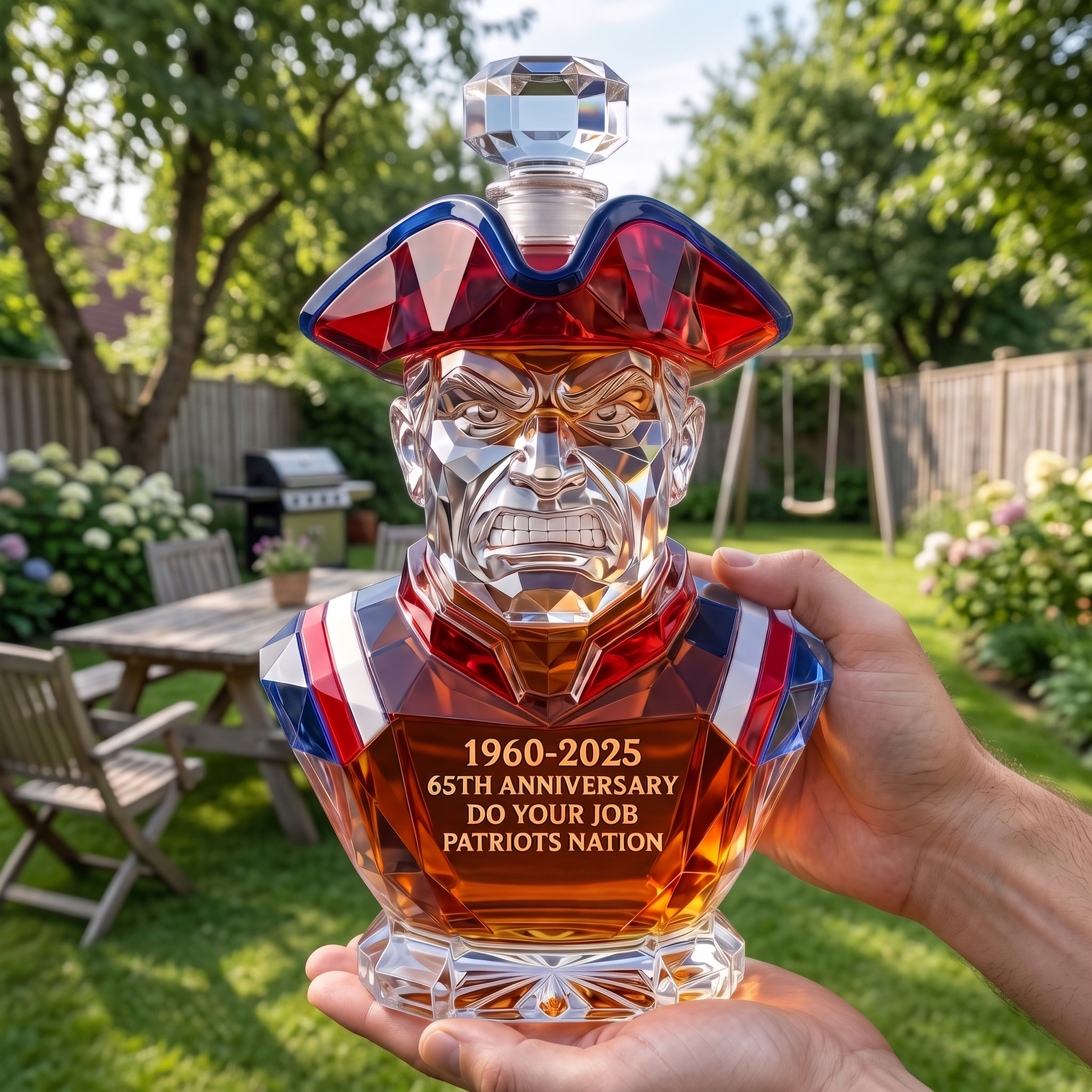 Patriots 1960–2025 65th Anniversary Commemorative Whiskey Bottle