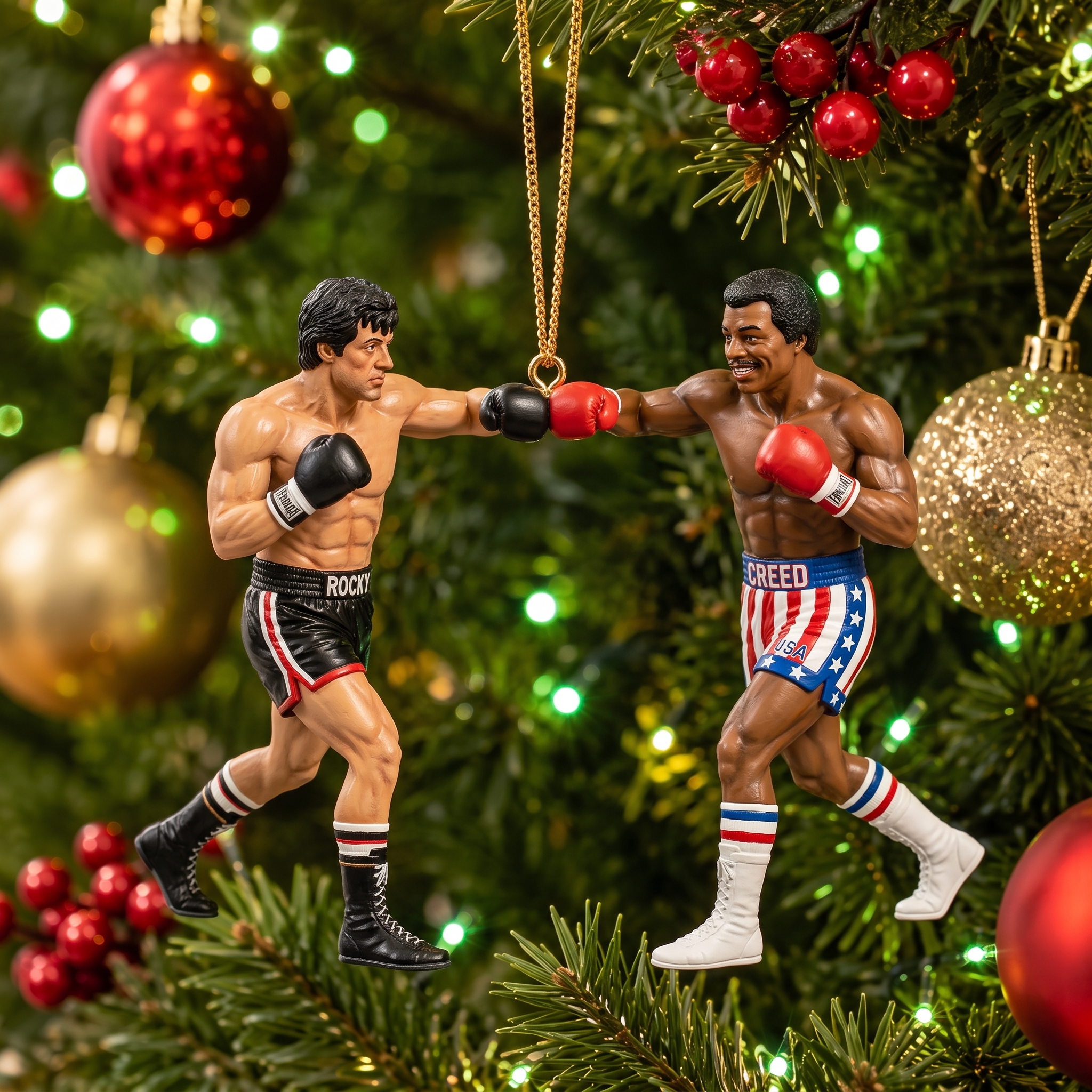 Rocky 1976–2026 50th Anniversary Fist-Bump Christmas Ornament
