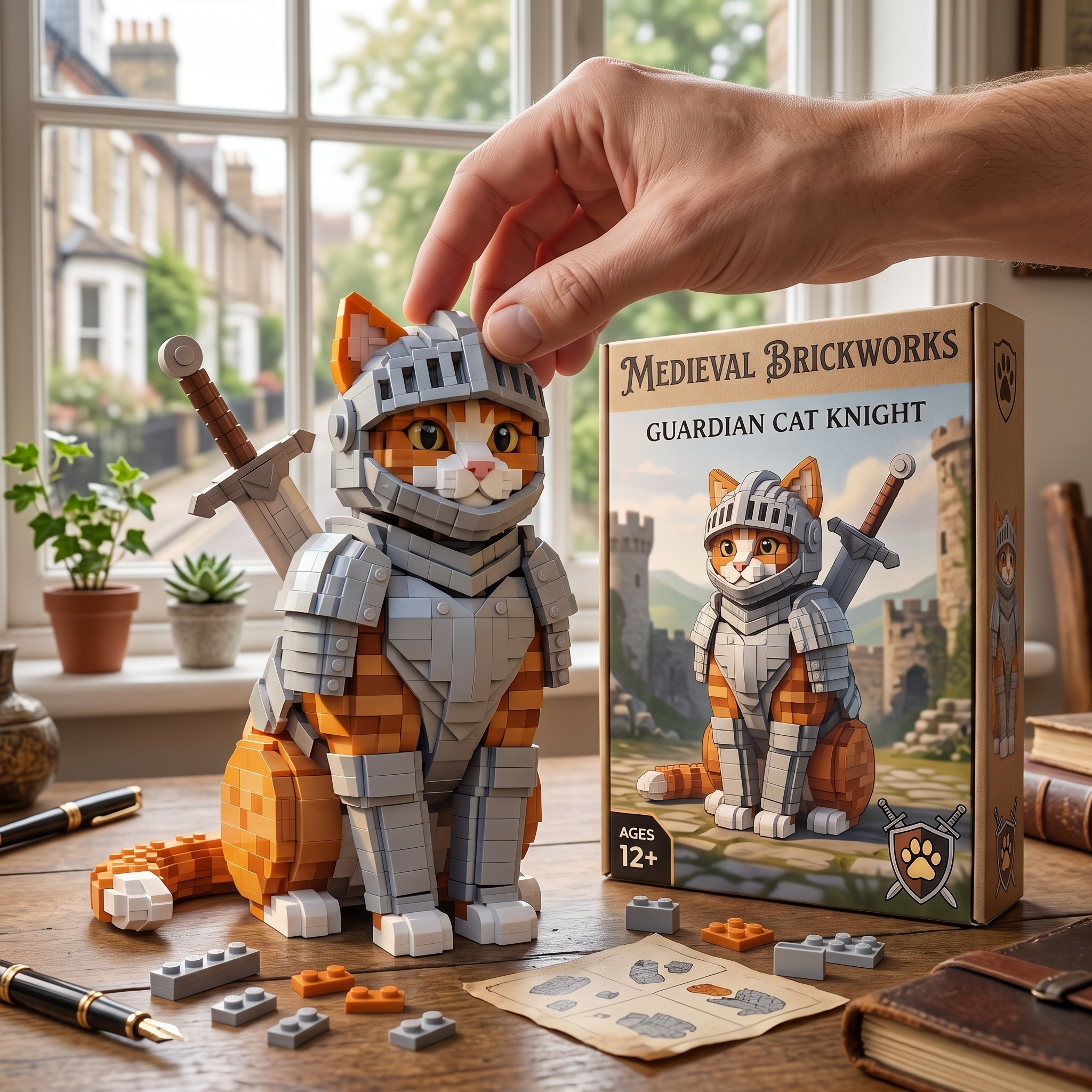 Medieval Feline Paladin Building Blocks