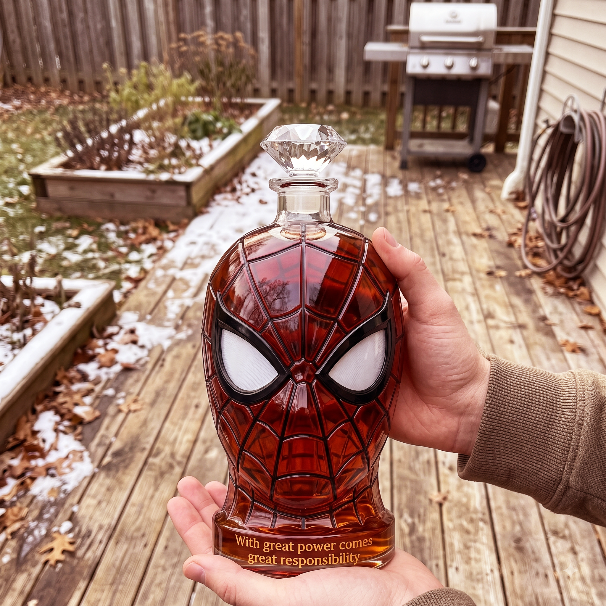 "Friendly Neighborhood" Superhero Whiskey Bottle