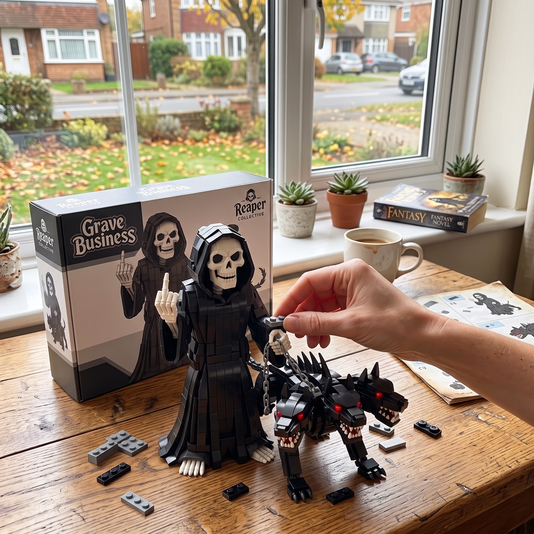 Dog-Walking Grim Reaper Building Blocks
