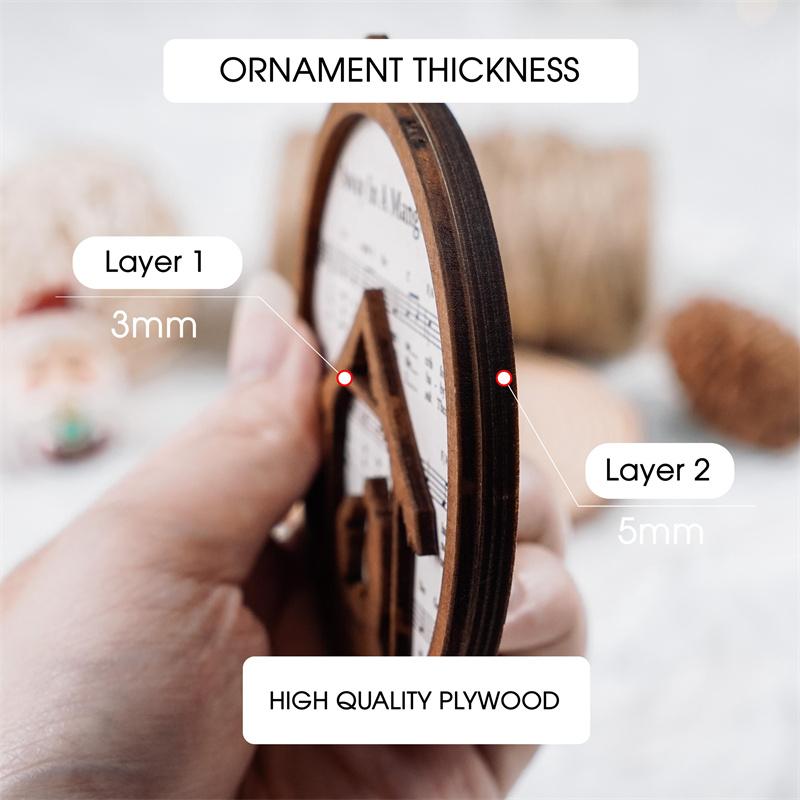 Set 5 Pieces Music Sheet Nativity Ornament