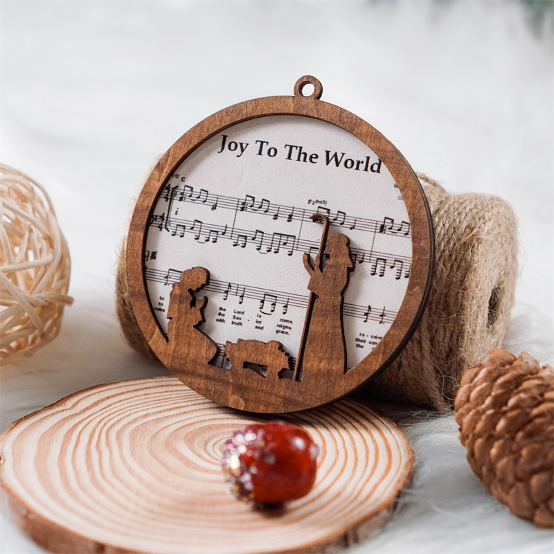 Set 5 Pieces Music Sheet Nativity Ornament