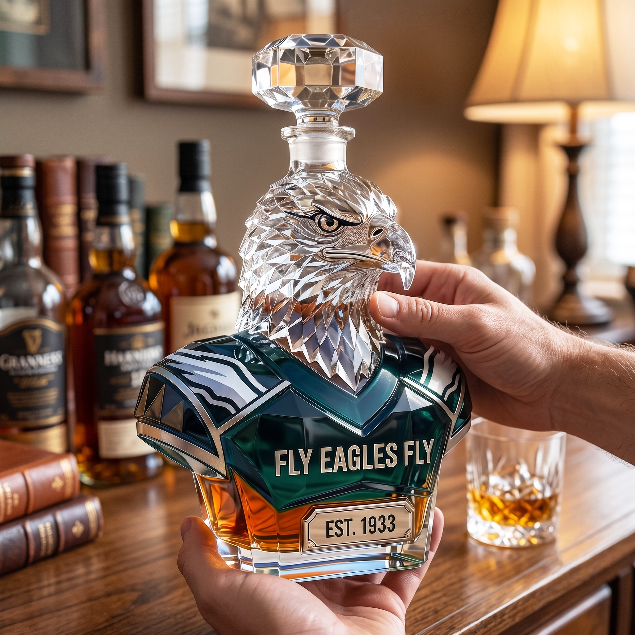 "Fly Eagles Fly" whiskey bottle