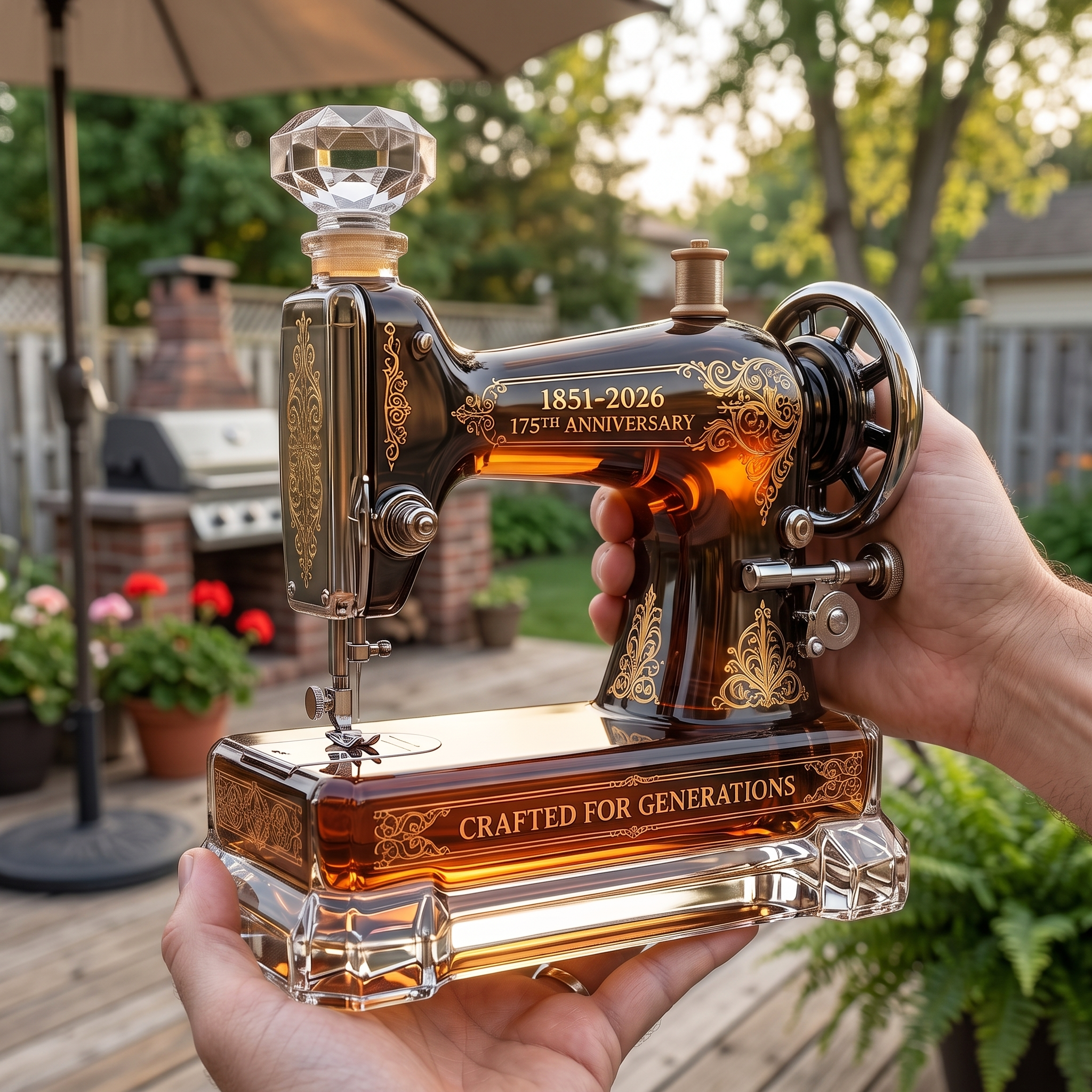 Classic Sewing Machine 1851–2026 175th Anniversary Commemorative Whisky Bottle