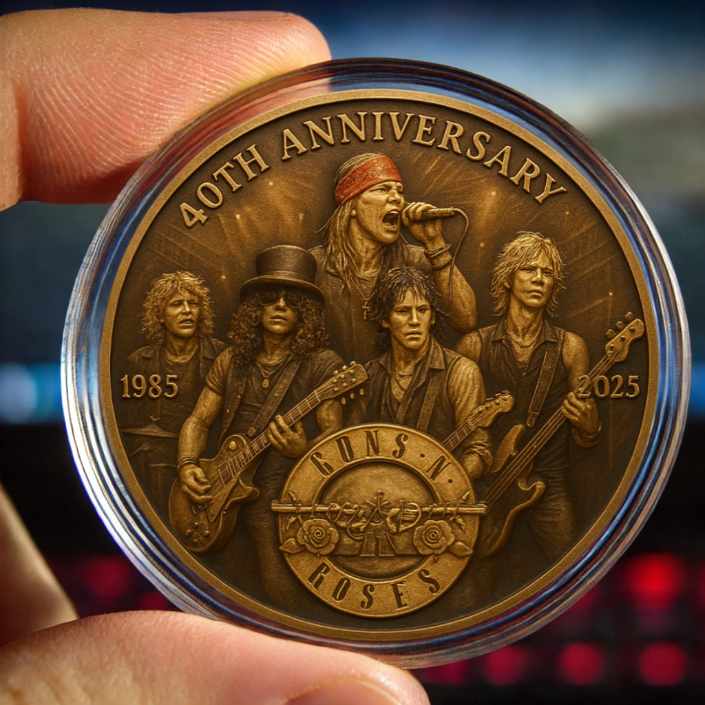 🔥Limited Edition🎁Guns N' Roses 40th Anniversary Coin