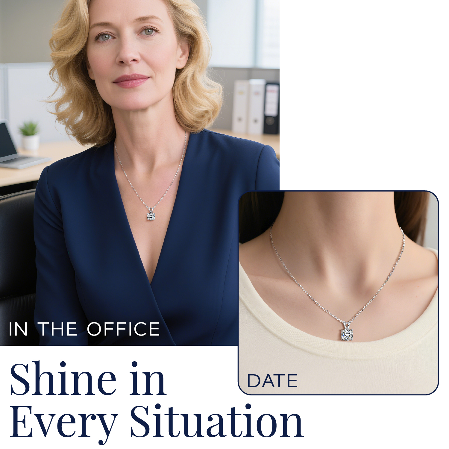 MomentWish 1 Carat Round Cut Moissanite Solitaire Pendant Necklace for  Women 925 Sterling Silver with 18K White Gold