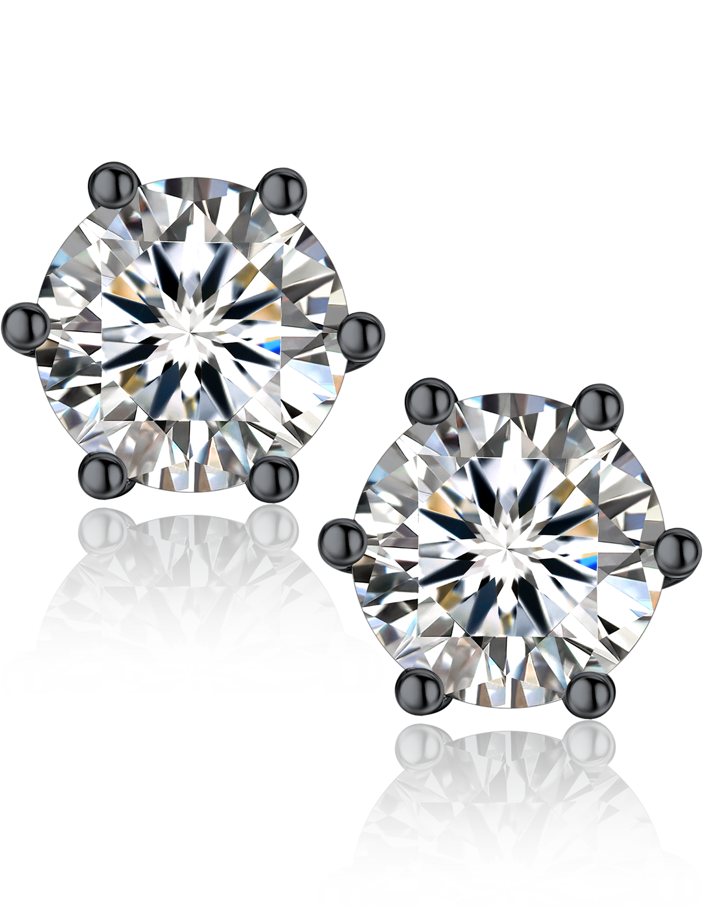 MomentWish Moissante Stud Earrings 6-Prong Earrings