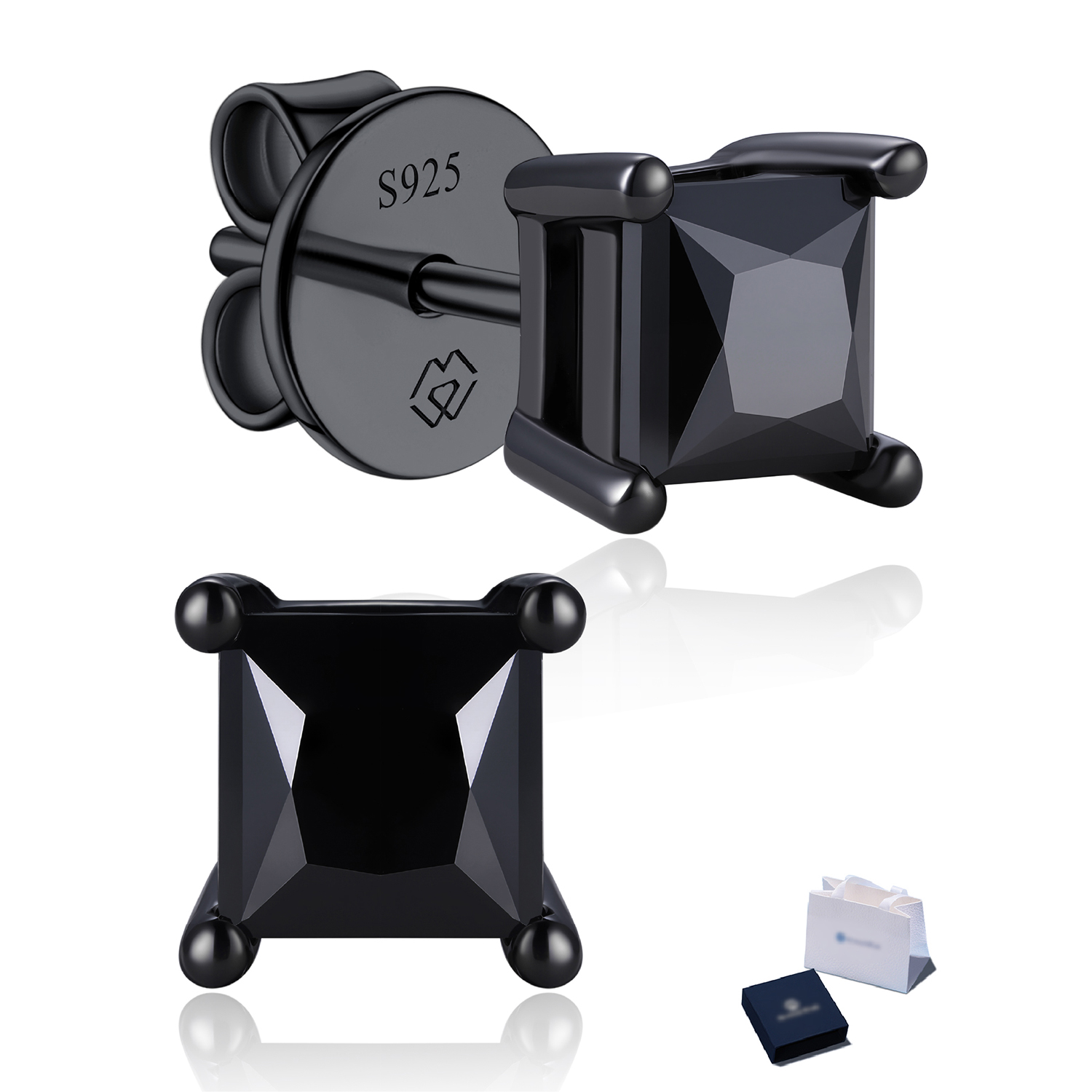 MomentWish Stud Earrings for Women,2Carat Moissanite D Color VVS1 Simu