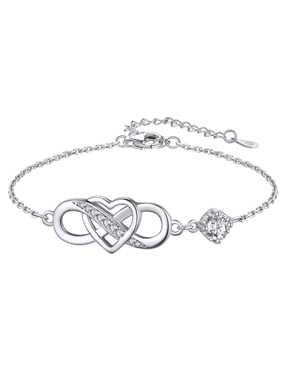 MomentWish Heart Infinity Bracelet With Moissanite
