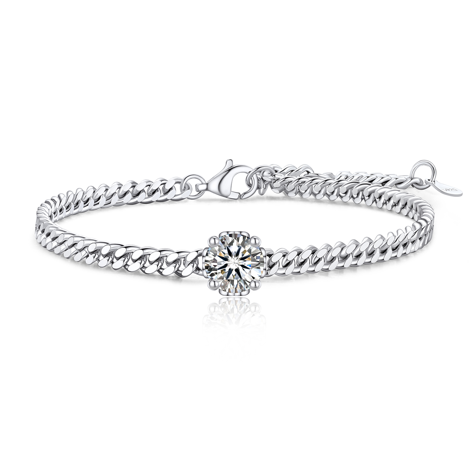 MomentWish Infinity Heart Bracelet With Moissanite For Women