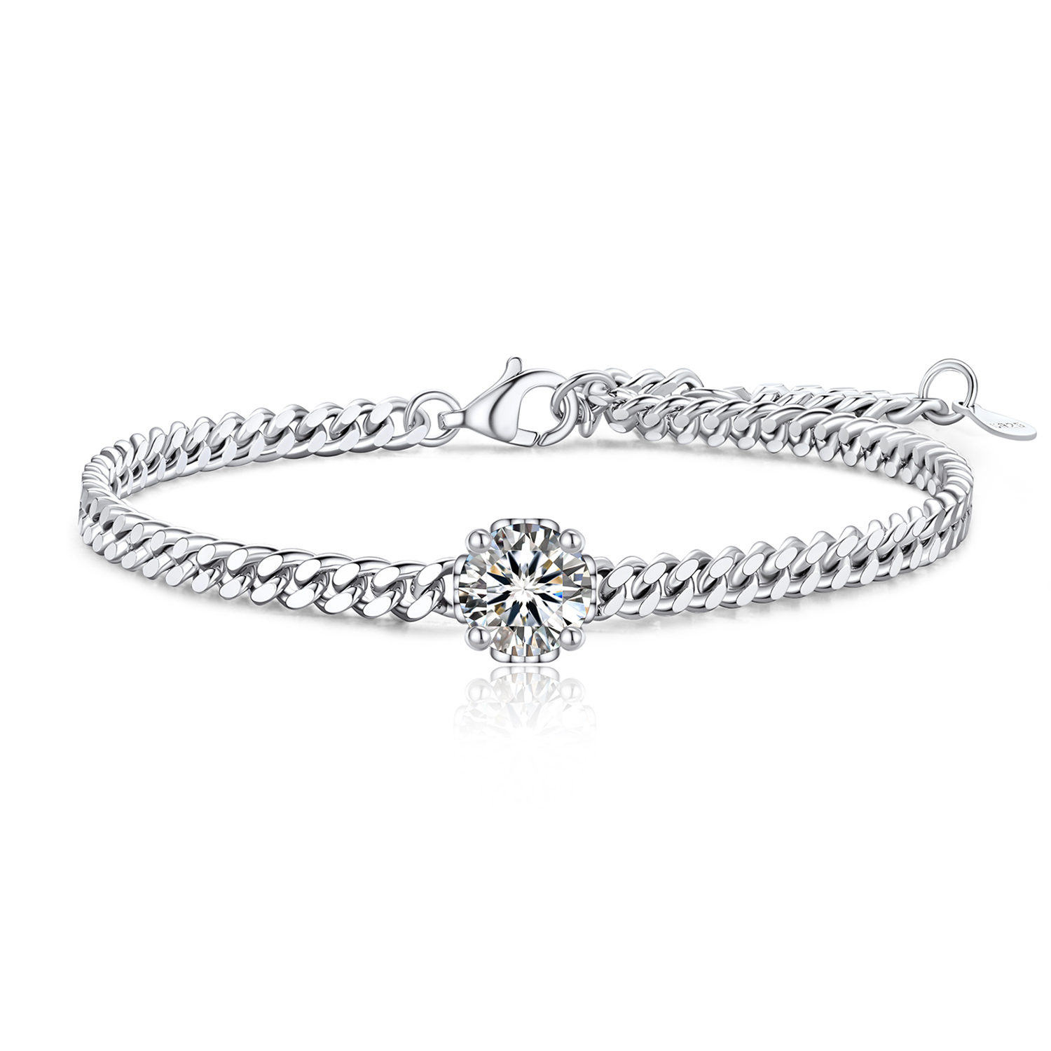 MomentWish Infinity Heart Bracelet With Moissanite For Women
