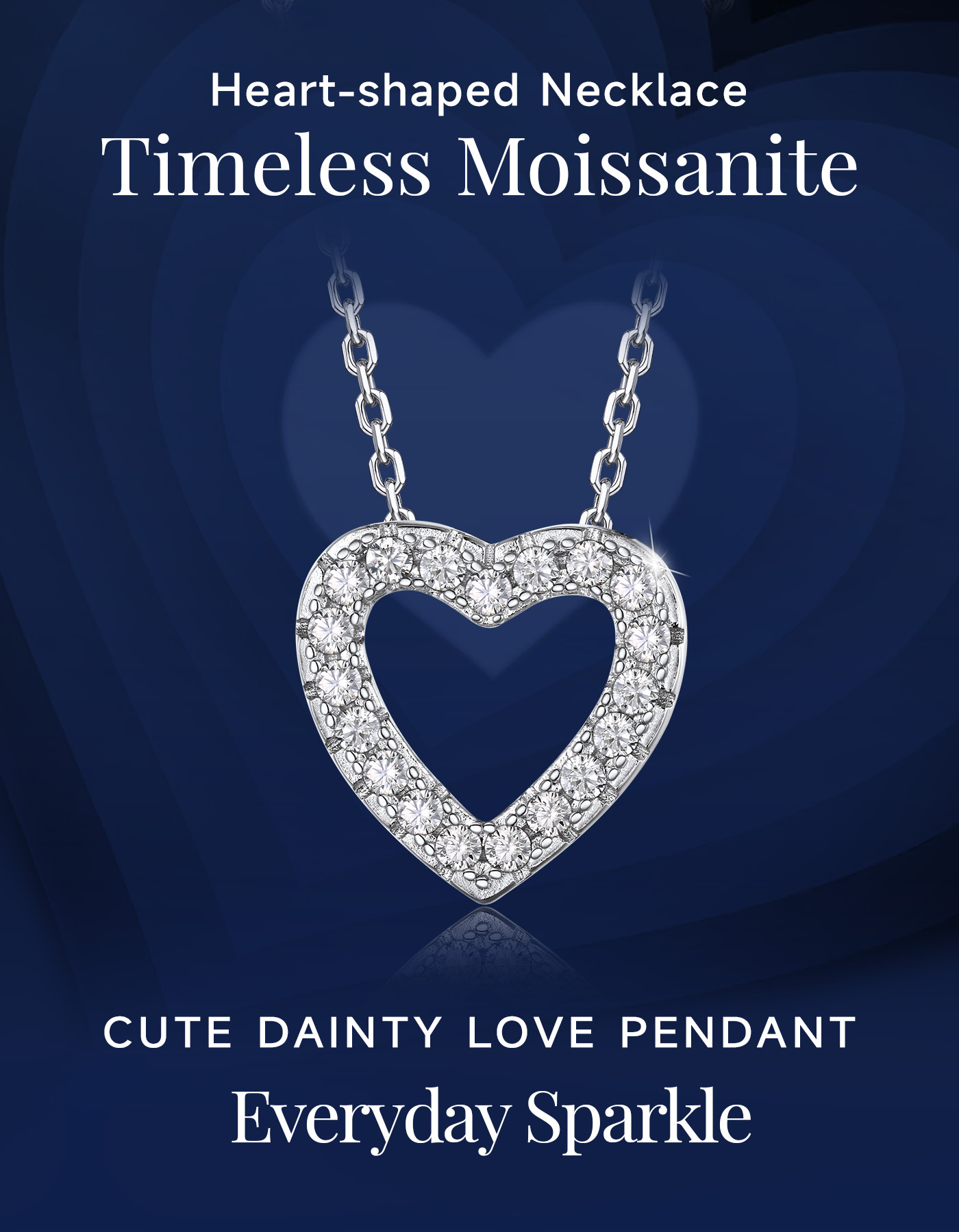 Moissanite Heart Pendant Necklace For Women in S925 Silver