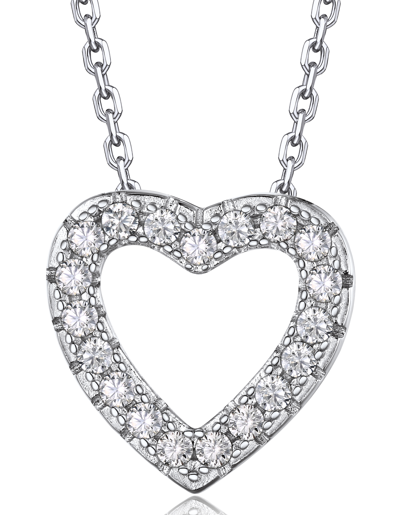 Moissanite Heart Pendant Necklace For Women in S925 Silver