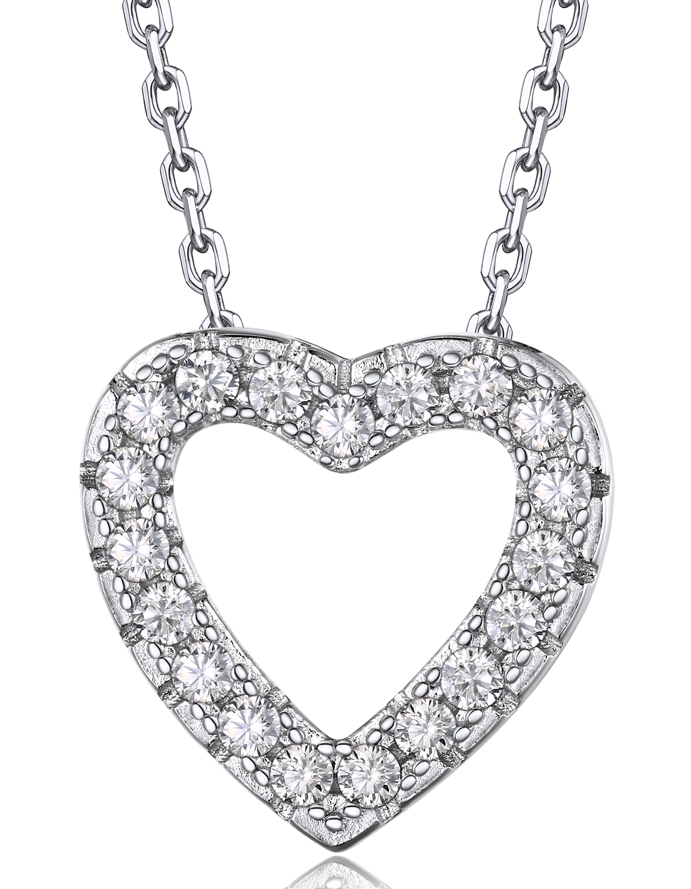 Moissanite Heart Pendant Necklace For Women in S925 Silver