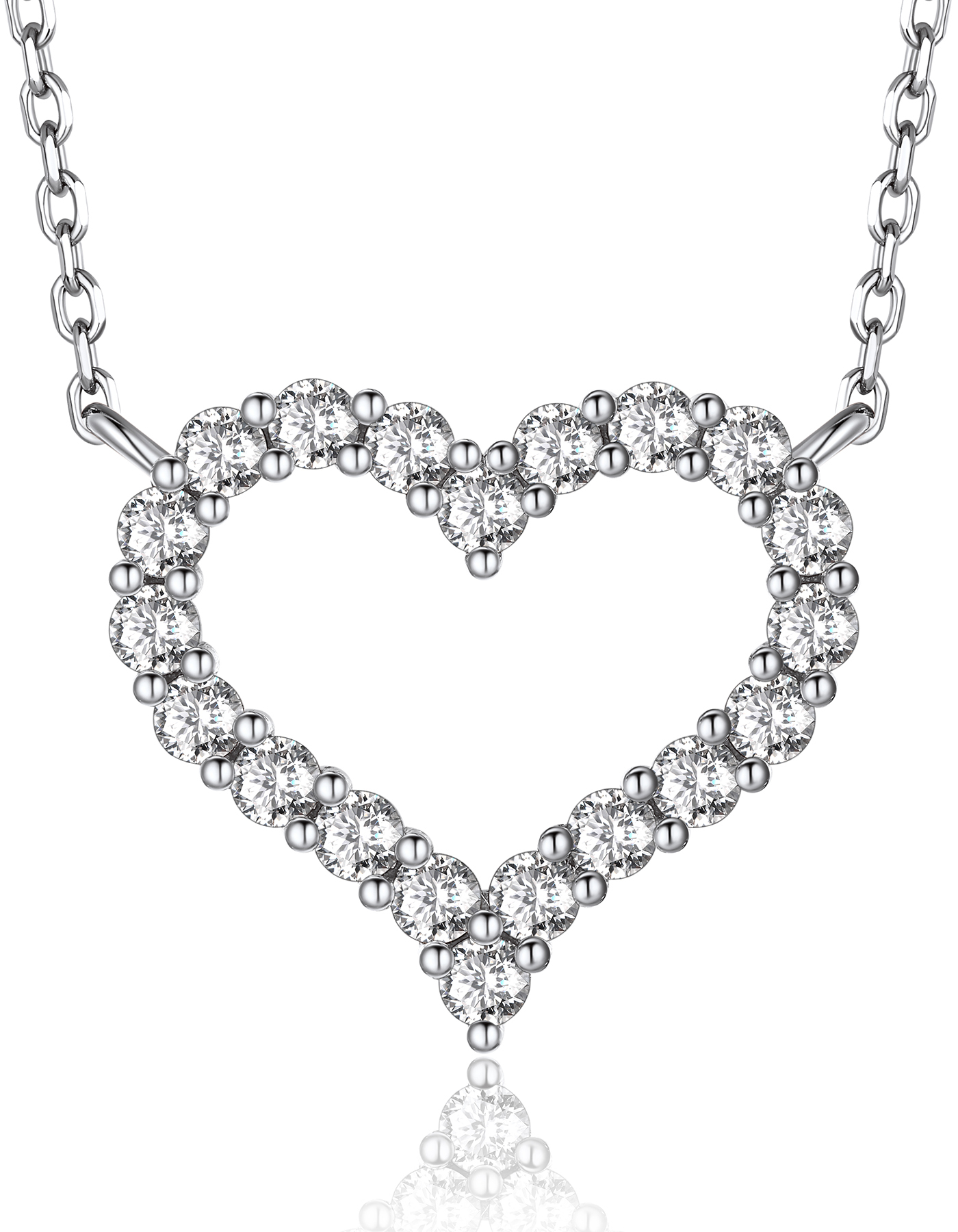 MomentWish Heart Necklace, 0.3Carat Moissanite Love Necklace for Women