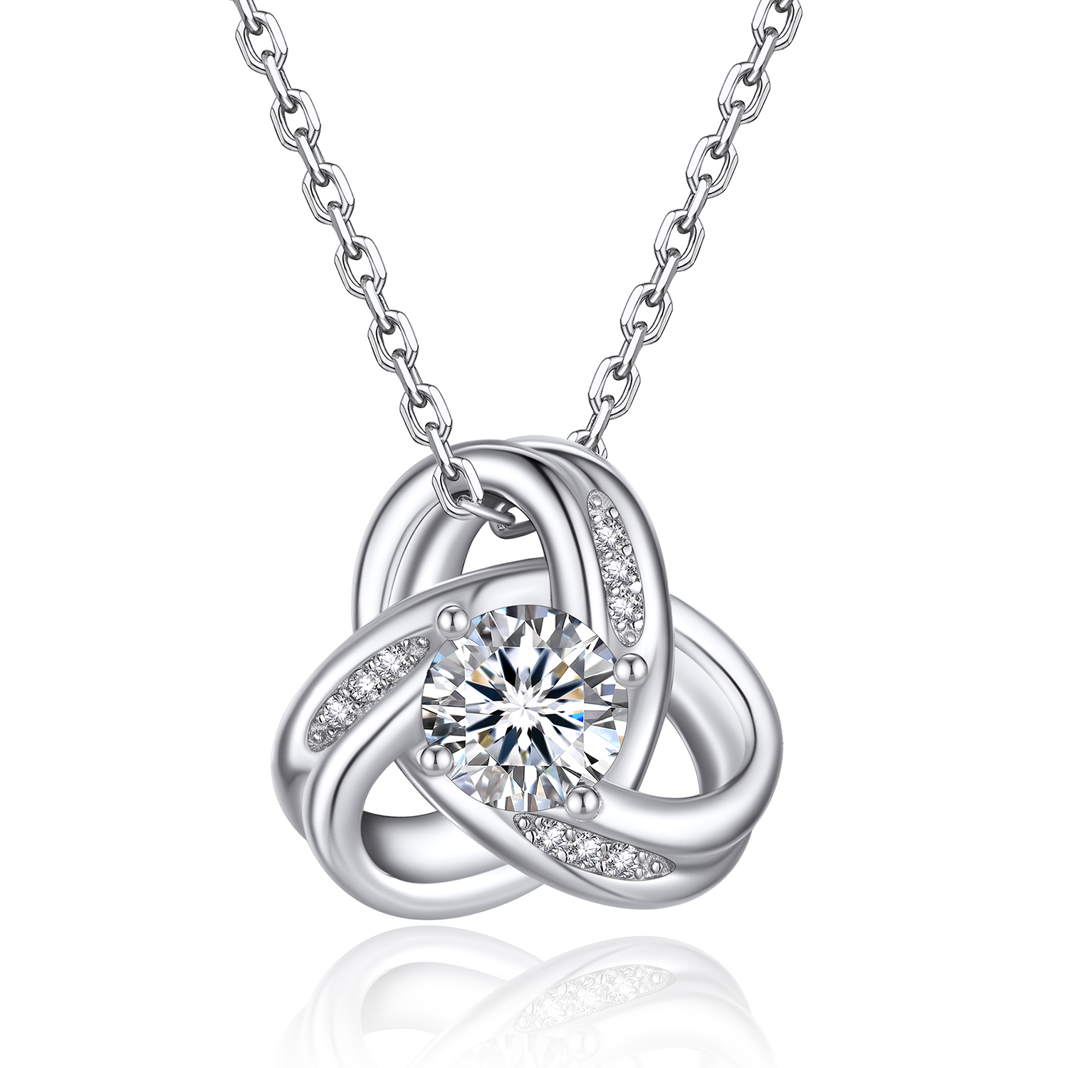 MomentWish Love Knot Necklace, Engagement Wedding Gifts for the Bride,