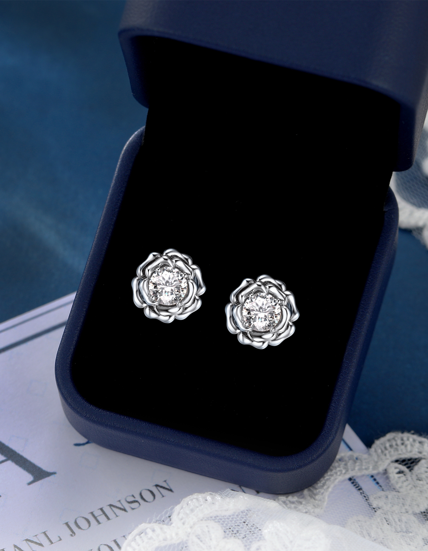 MomentWish Moissanite Earrings 925 Sterling Silver Solitaire Diamond Stud Earrings for Women