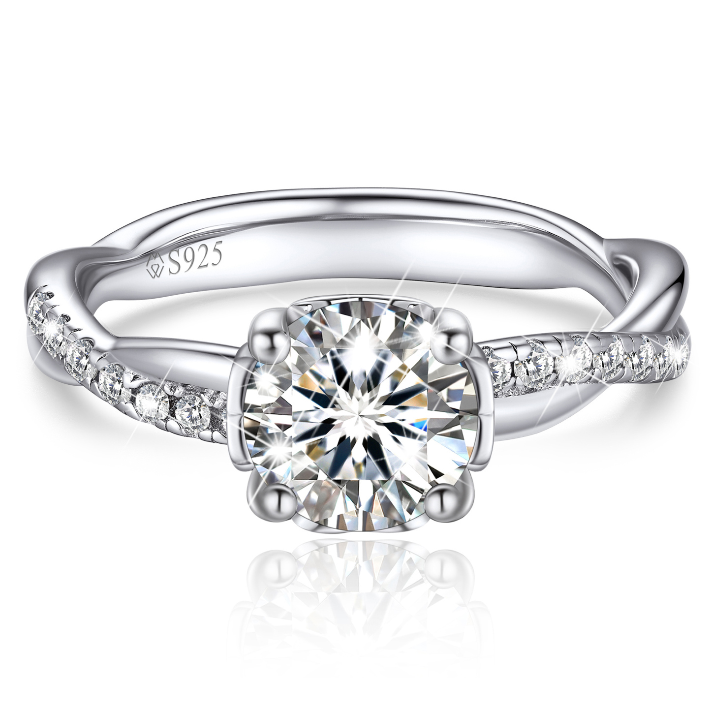 MomentWish Promise Ring for Women,1 Carat Moissanite Engagement Rings 