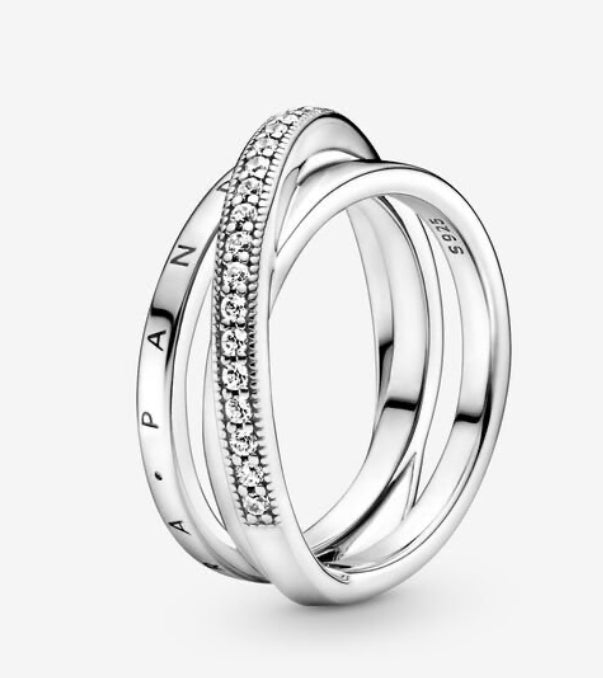 Crossover Pave Triple Band Ring-JewelrYowns