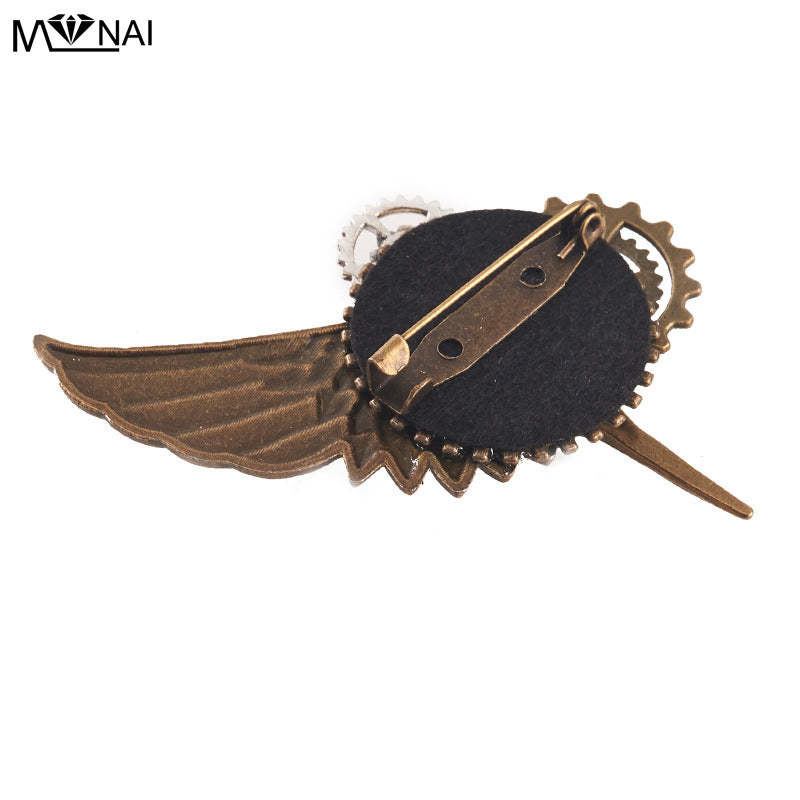 Steampunk wings bird bone gear brooch brother special needle accessories performance jewelry