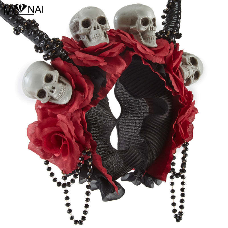 Gothic cos accessories dark witch horn headband retro skull punk Halloween headband performance headband
