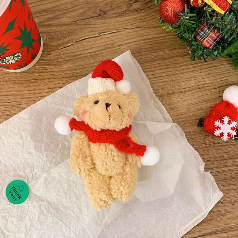 12cm Christmas Bear Plush Toys Cute Bear