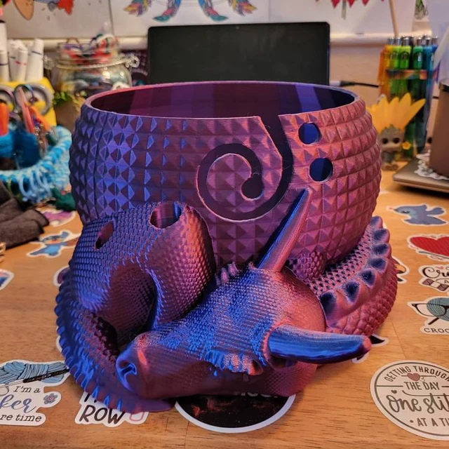 Large Fantasy Dragon and Egg Fantasy Bowl - Yarn Storage - High Quality Knitting or Crochet Bowl