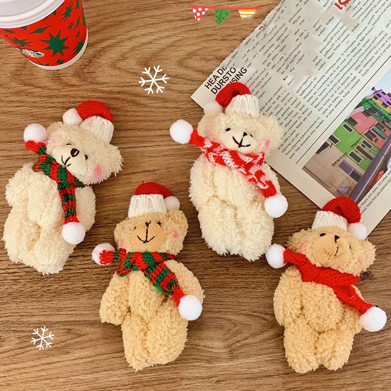12cm Christmas Bear Plush Toys Cute Bear