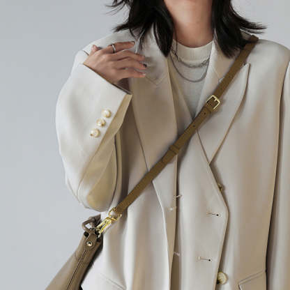 Heavy Industry Temperament Double Front Long Loose Suit Jacket