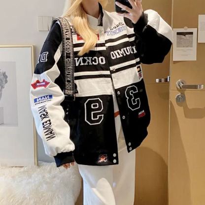 Women's Motorcycle Jacket Loose Baseball Uniform