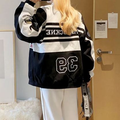 Women's Motorcycle Jacket Loose Baseball Uniform