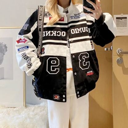 Women's Motorcycle Jacket Loose Baseball Uniform