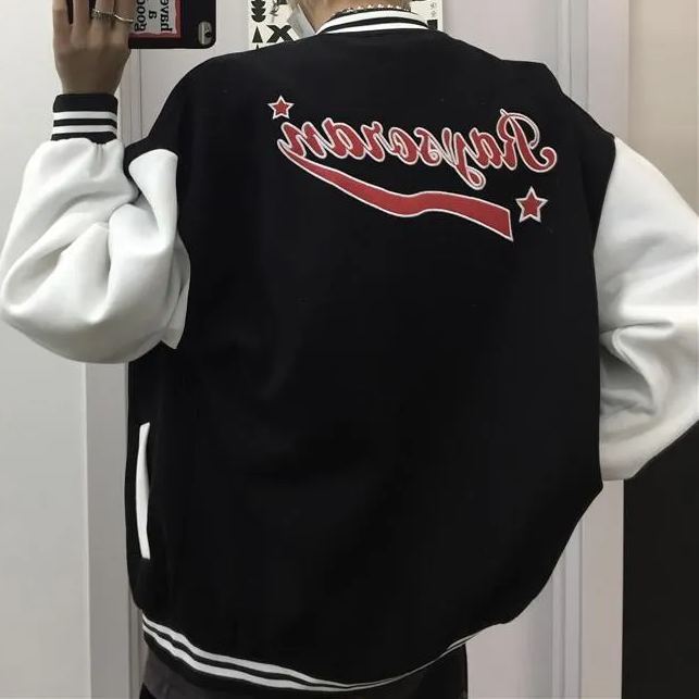 Women Loose Retro Baseball Uniform Jacket