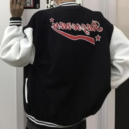 Women Loose Retro Baseball Uniform Jacket