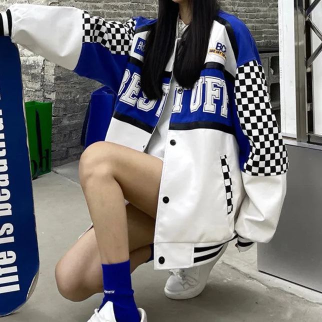 Baseball Uniform Blouse Letter Embroidery Student