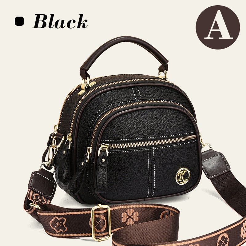 🔥Last Day Promotion 50% OFF -Classic Multifunctional Compartments Adjustable Wide Shoulder Strap Leather Crossbody Bag
