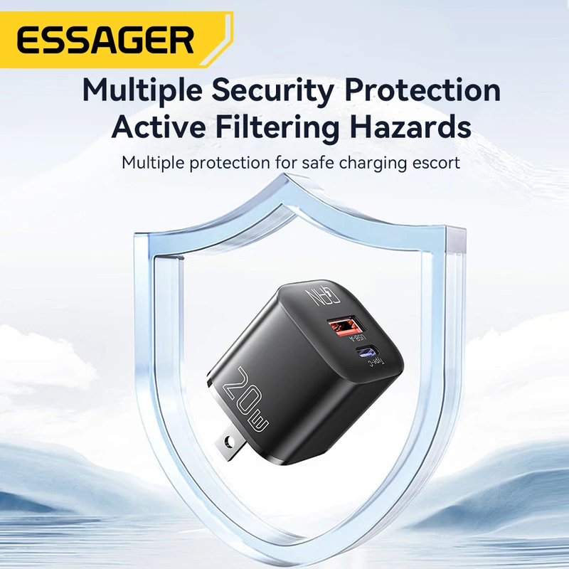 ZENX essager 20W gan USB type C charger PD fast charge qc3.0 quick chargers for iPhone 15 14 13 Max mini iPad charging us plug