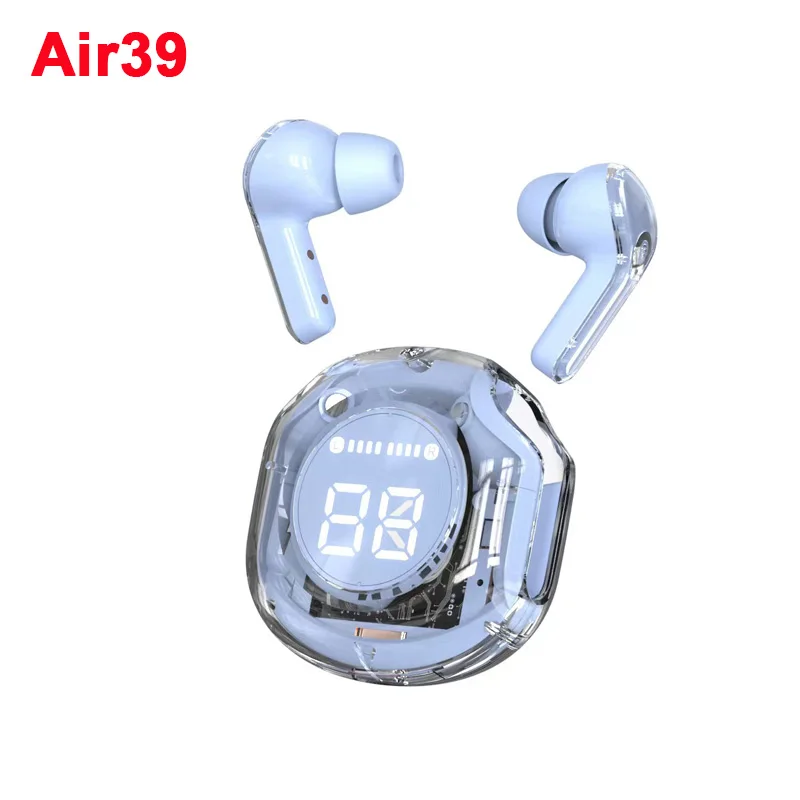 ZENX wireless Bluetooth headset transparent headphones led power digital display stereo sound earphones for sports working