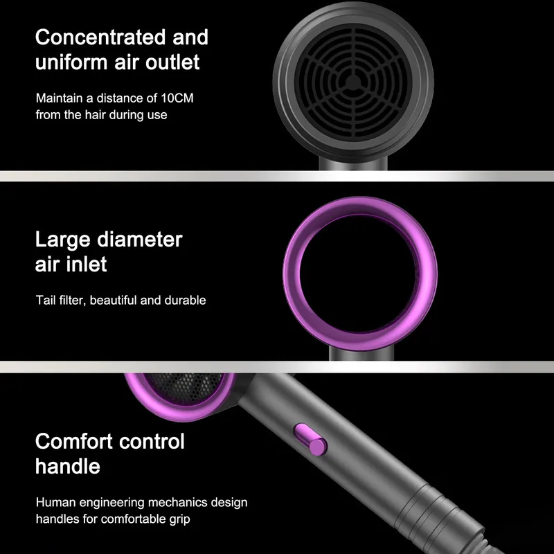 ZENX New High-Speed Hair Dryer 800W High-Power Negative Ion Ultra Silent Recommended Professional Hair Dryer For Home Hair Salons