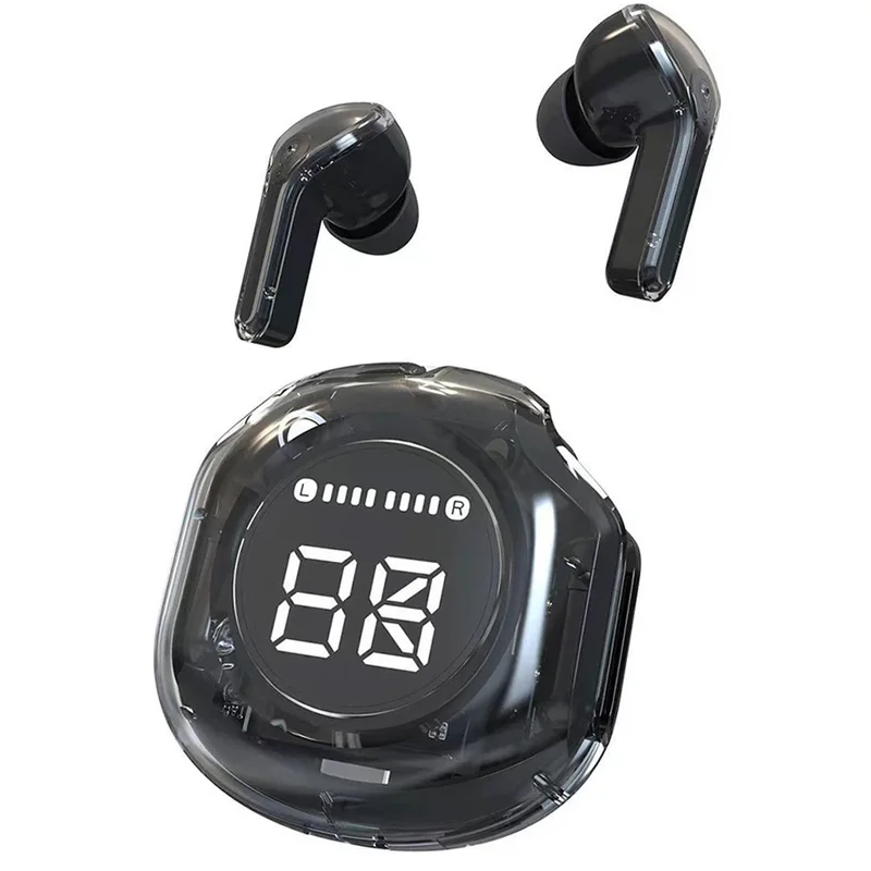 ZENX wireless Bluetooth headset transparent headphones led power digital display stereo sound earphones for sports working