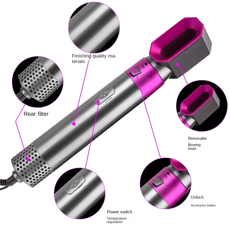 ZENX Suitable for Dyson 5 in 1 Hair Dryer 16MM-20MM Dry and wet dual-purpose 1000W high-power Professional Curling Iron Styling Tool